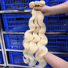 15A #613 Blonde Raw Single Donor Virgin Hair Weaving Body Wave