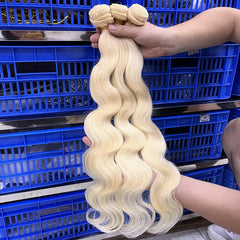 15A #613 Blonde Raw Single Donor Virgin Hair Weaving Body Wave