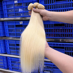 15A #613 Blonde Raw Single Donor Virgin Hair Weaving Straight