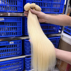 15A #613 Blonde Raw Single Donor Virgin Hair Weaving Straight