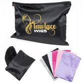 Custom Logo Zip Satin Bags For Hair Extensions & Wigs