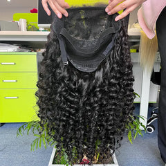10A Custom HD/Transparent Closure Raw Hair Wig Deep Wave