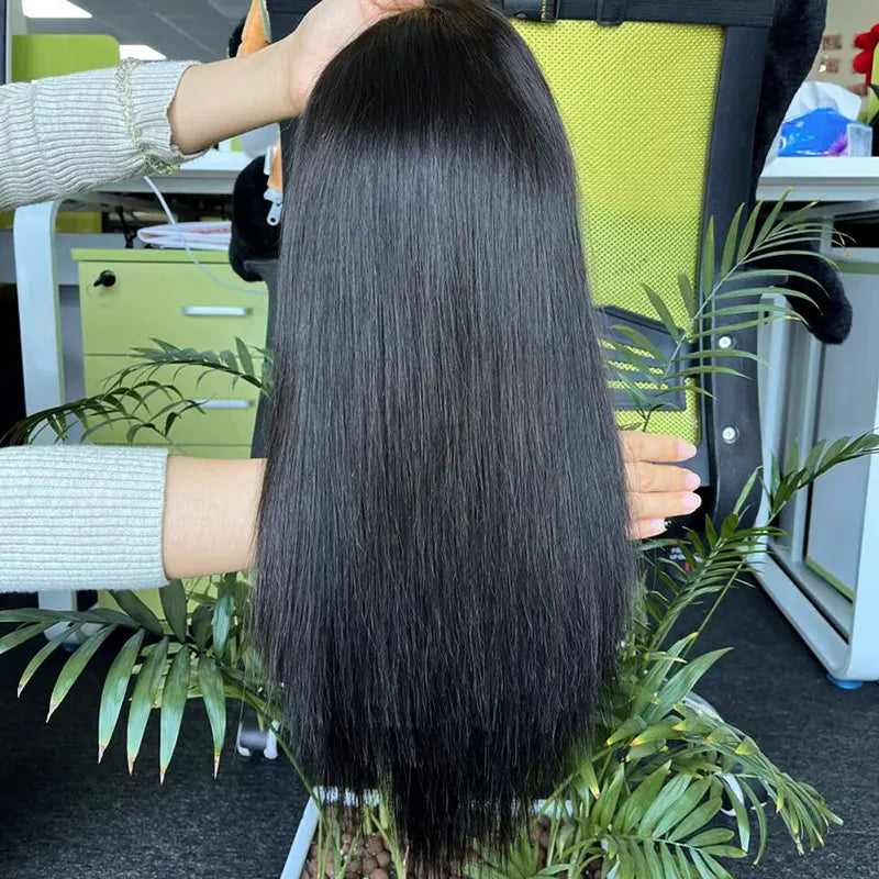 10A Custom HD/Transparent Closure Raw Hair Wig Straight