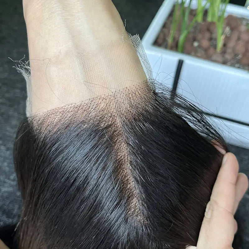 10A Custom HD/Transparent Closure Raw Hair Wig Straight