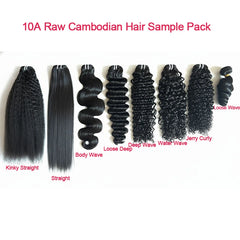 10A Raw Cambodian Hair Sample Pack (4 Bundles) – Mixed Textures