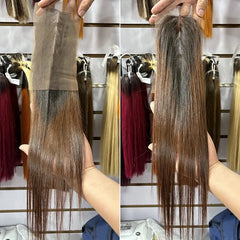 11A+ 2x6 Double Drawn Closure Vietnamese Bone Straight Hair