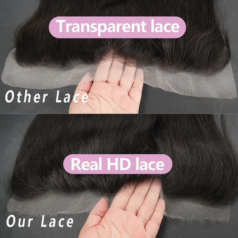 13x4 HD/ Transparent Frontal Kinky Straight