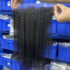 13x4 HD/ Transparent Frontal Kinky Straight