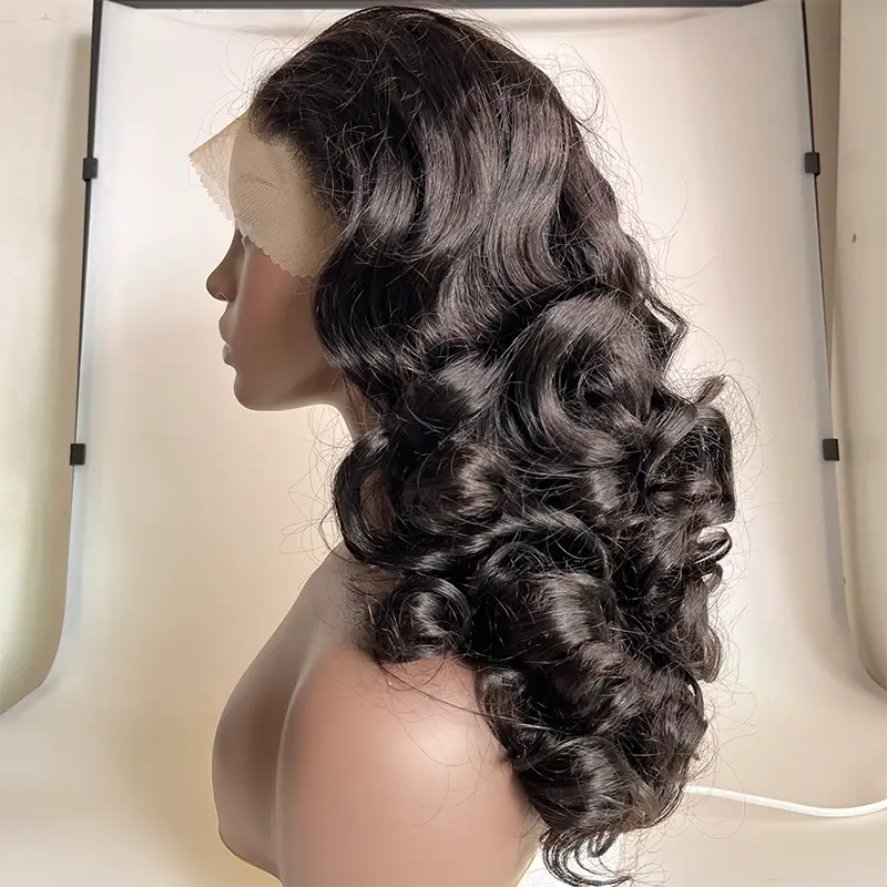 13x4 Double Drawn Frontal Raw Hair Wig Bouncy Curl