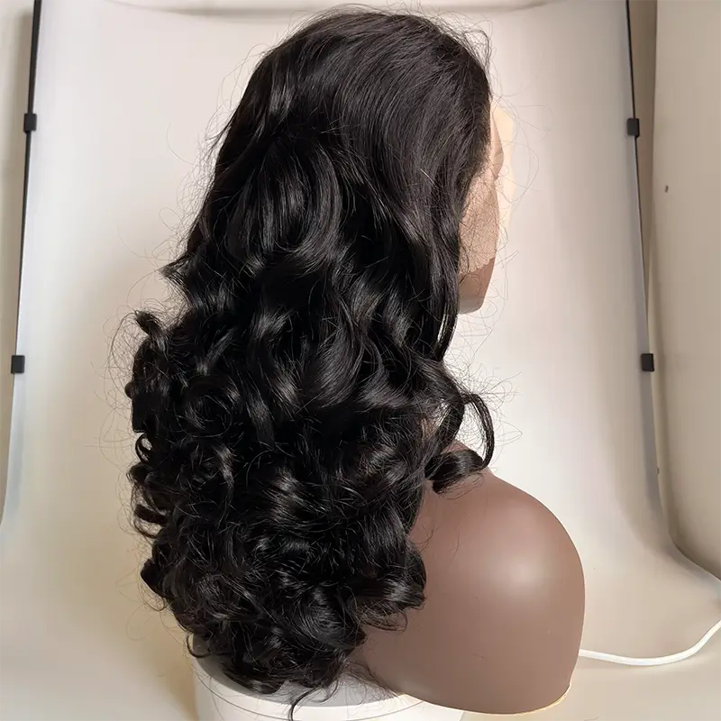 13x4 Double Drawn Frontal Raw Hair Wig Bouncy Curl