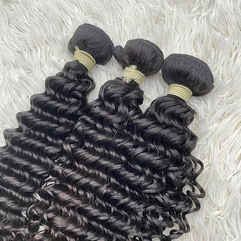 15A Single Donor Raw Hair Weaving Deep Wave