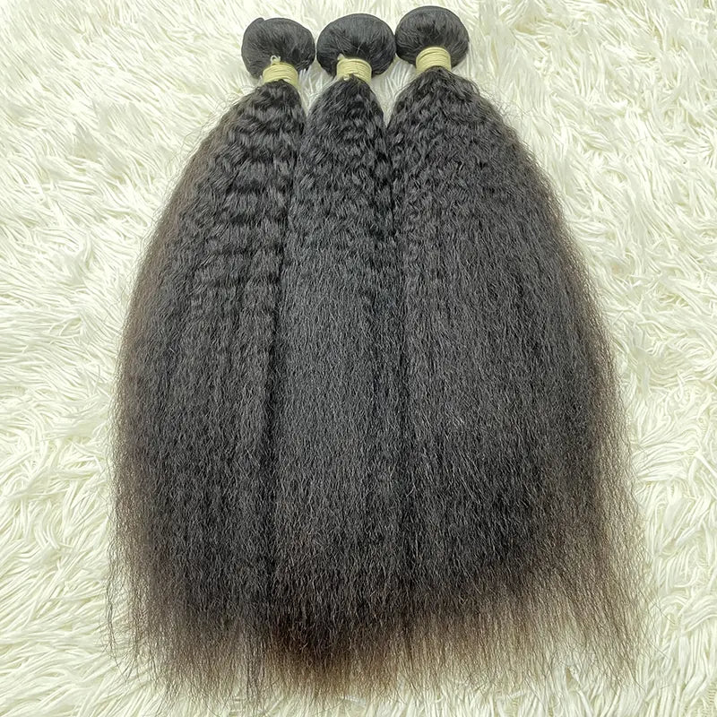 15A Raw Single Donor Virgin Hair Weaving Kinky Straight