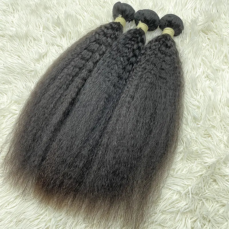 15A Raw Single Donor Virgin Hair Weaving Kinky Straight