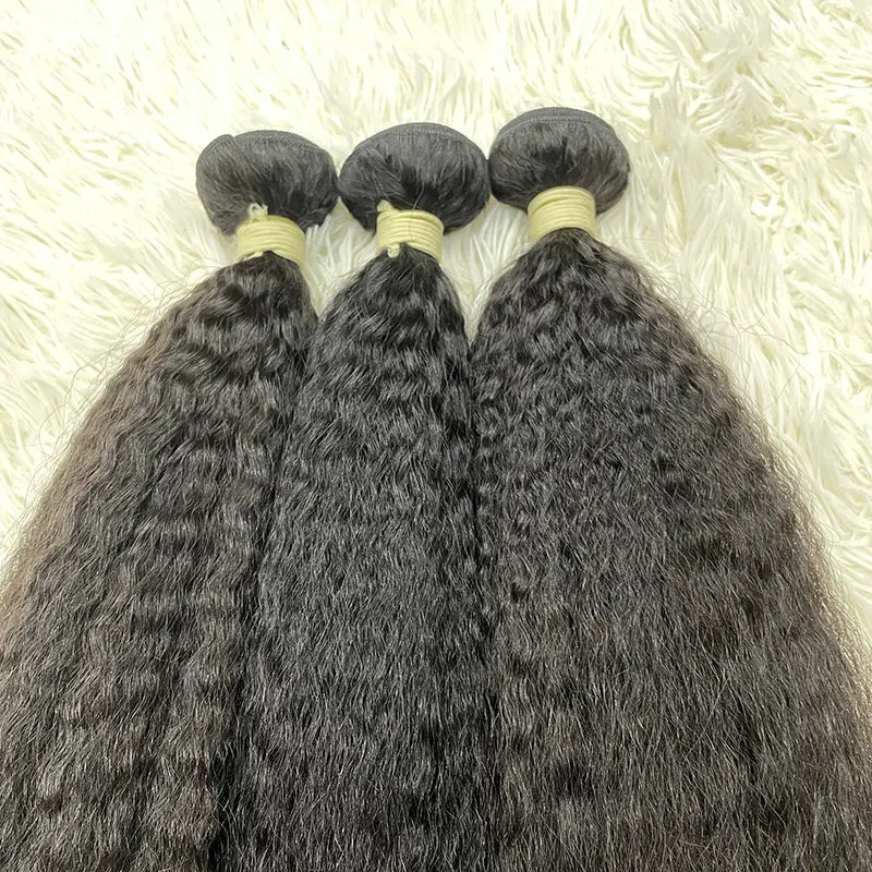 15A Raw Single Donor Virgin Hair Weaving Kinky Straight