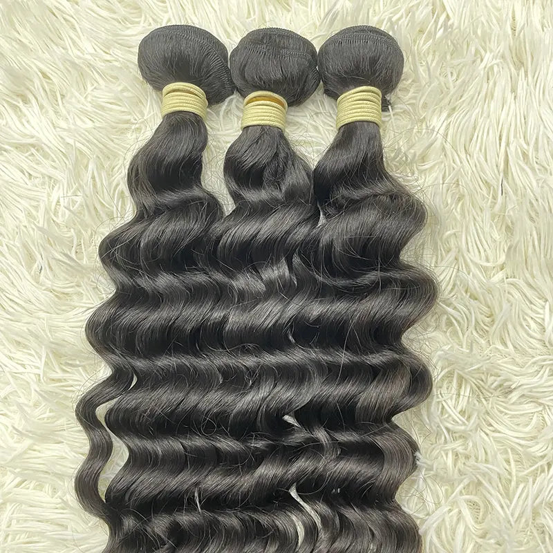 15A Raw Single Donor Virgin Hair Weaving Loose Deep