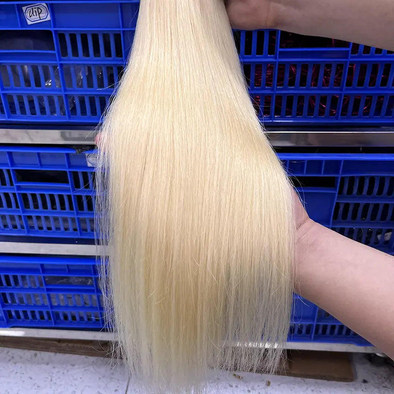 15A #613 Blonde Raw Single Donor Virgin Hair Weaving Straight