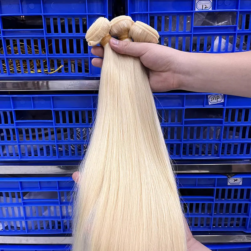 15A #613 Blonde Raw Single Donor Virgin Hair Weaving Straight