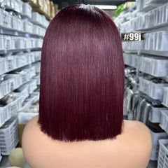 2x6/ 4x4/ 5x5/13x4 Double Drawn Bob Wig Straight