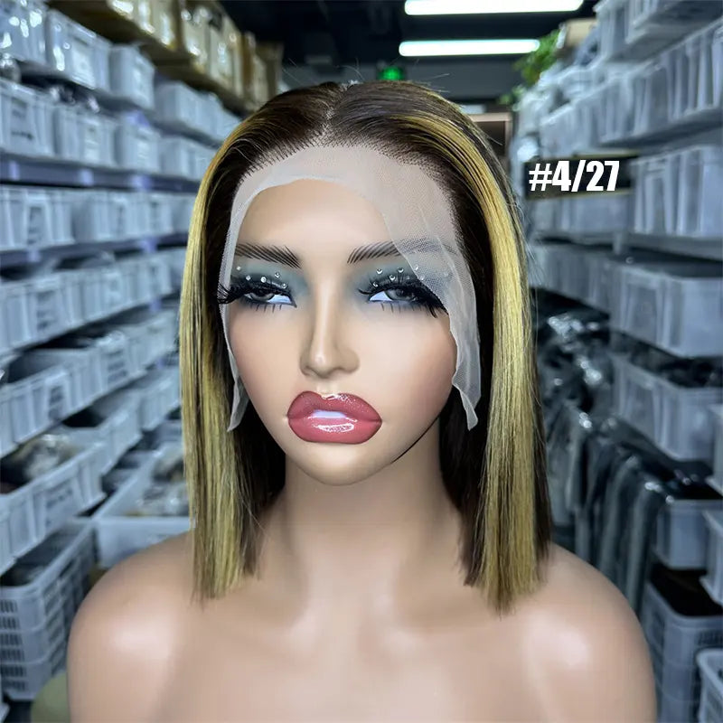 2x6/ 4x4/ 5x5/13x4 Double Drawn Bob Wig Straight