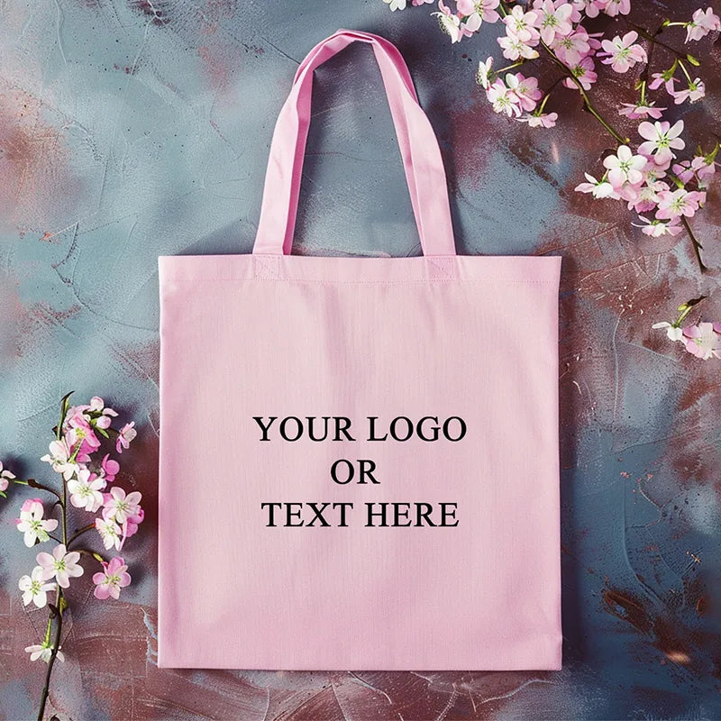 Custom Logo Cotton Canvas Tote Bags For Hair Extensions & Wigs