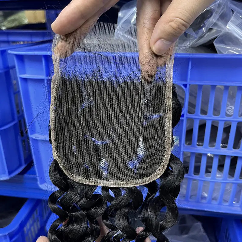 4x4 HD/ Transparent Closure Burmese Curl