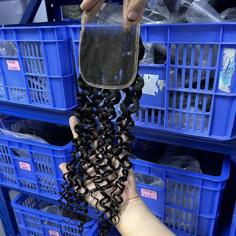 4x4 HD/ Transparent Closure Burmese Curl