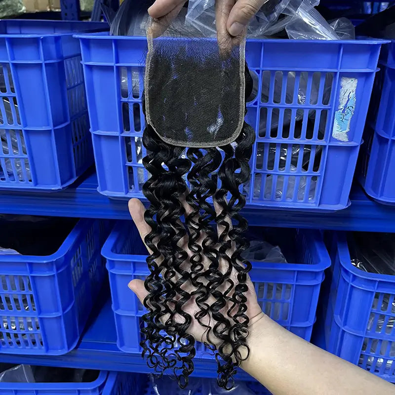 4x4 HD/ Transparent Closure Burmese Curl