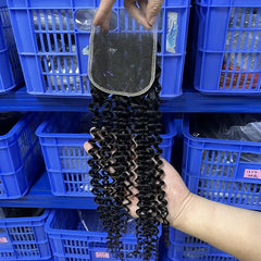 4x4 HD/ Transparent Closure Curly