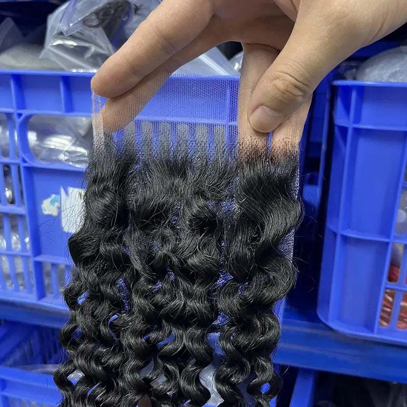 4x4 HD/ Transparent Closure Curly