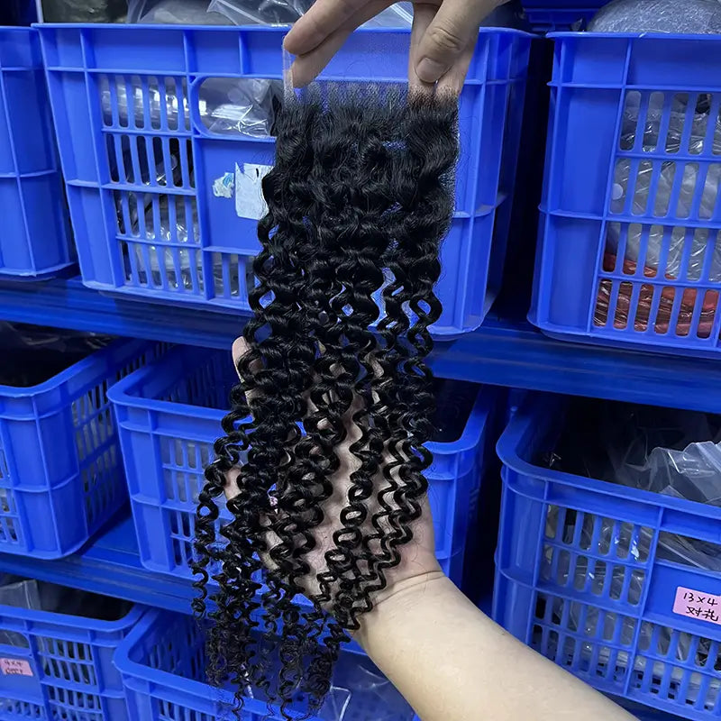 4x4 HD/ Transparent Closure Curly