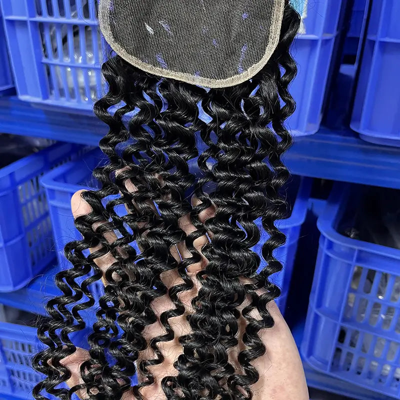 4x4 HD/ Transparent Closure Curly