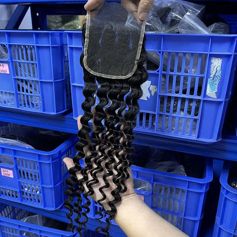 4x4 HD/ Transparent Closure Deep Wave