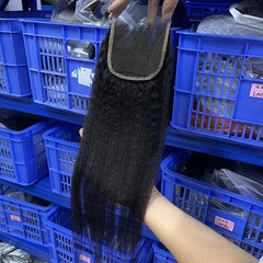 4x4 HD/ Transparent Closure Kinky Straight