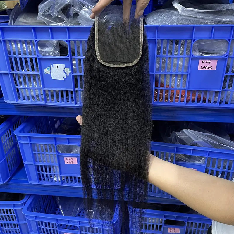 4x4 HD/ Transparent Closure Kinky Straight