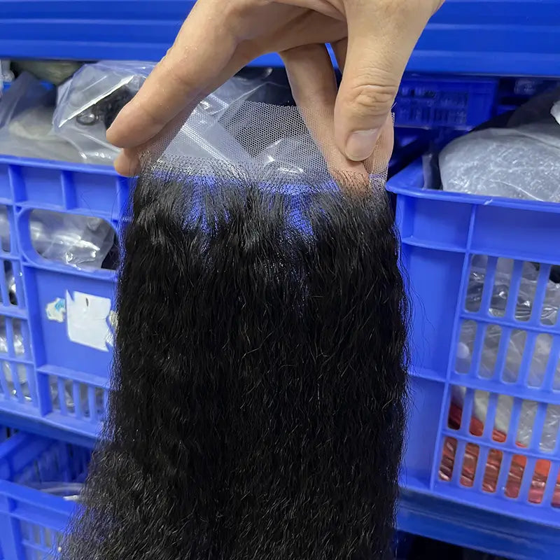 4x4 HD/ Transparent Closure Kinky Straight