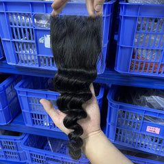 4x4 HD/ Transparent Closure Loose Wave