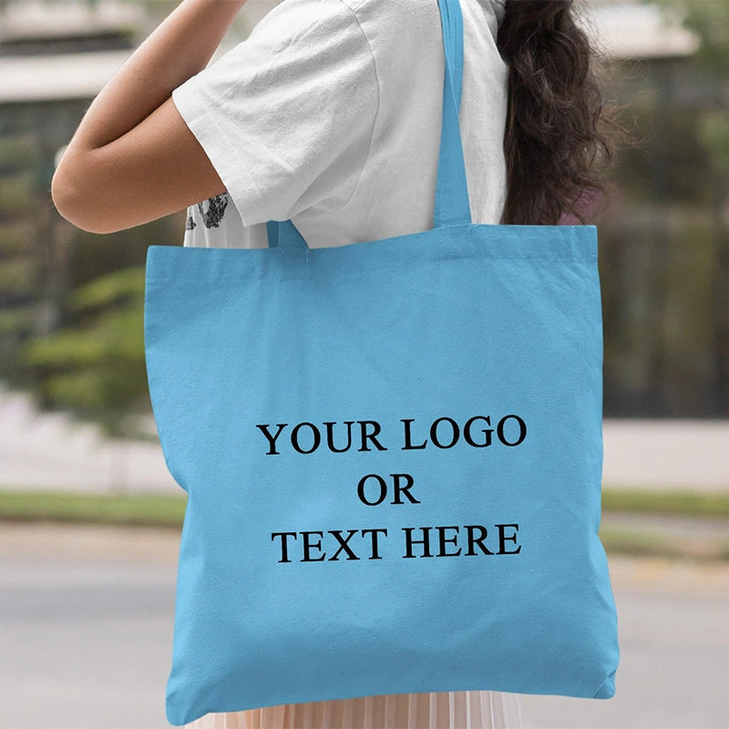Custom Logo Cotton Canvas Tote Bags For Hair Extensions & Wigs