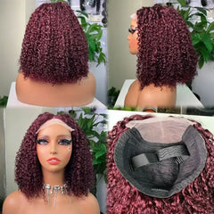 Peluca de cabello crudo de doble dibujo de 5x5 con rizos pixelados