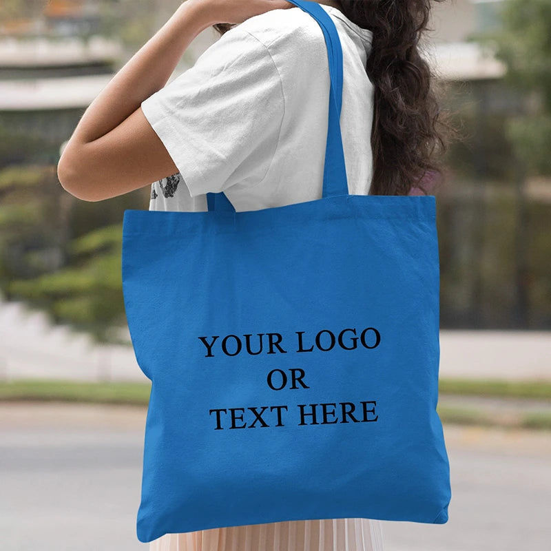 Custom Logo Cotton Canvas Tote Bags For Hair Extensions & Wigs