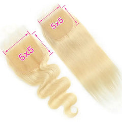#613 Blonde Hair HD Lace Closure & Frontal Body Wave