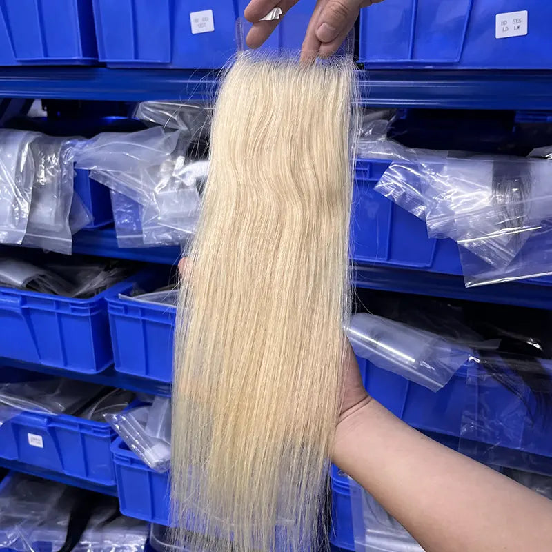 #613 Blonde Hair 4x4 HD/ Transparent Closure