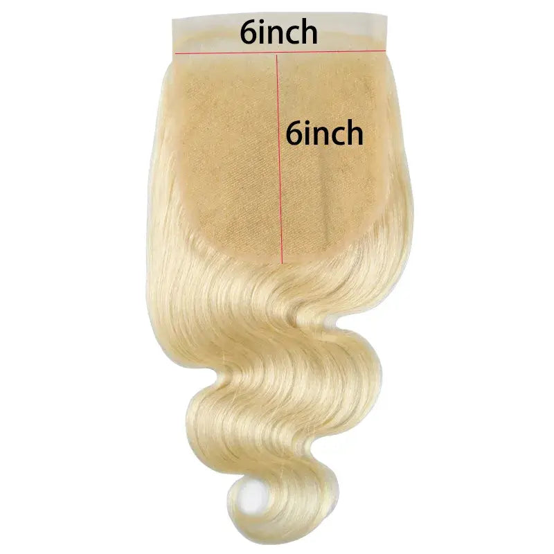 #613 Blonde Hair Transparent Lace Closure & Frontal Body Wave