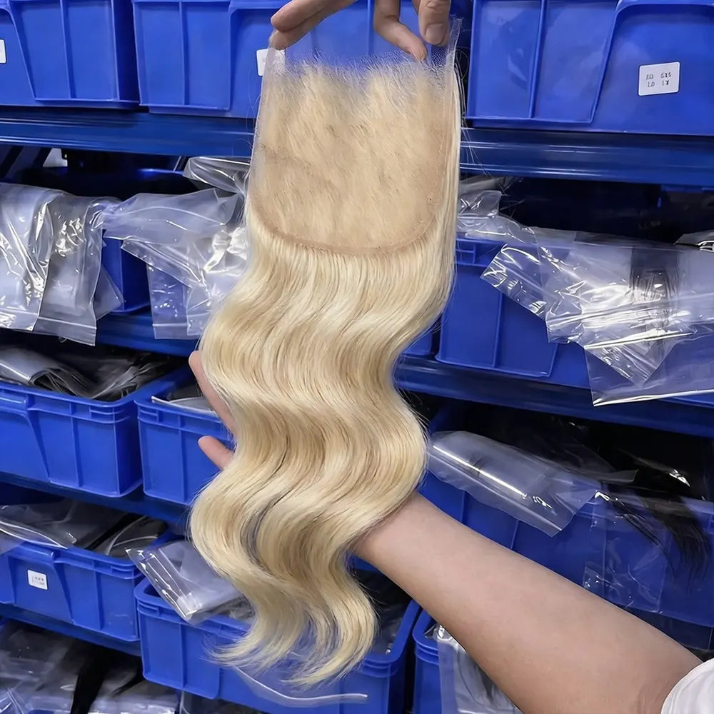 #613 Blonde Hair 6x6 HD/ Transparent Closure Body Wave
