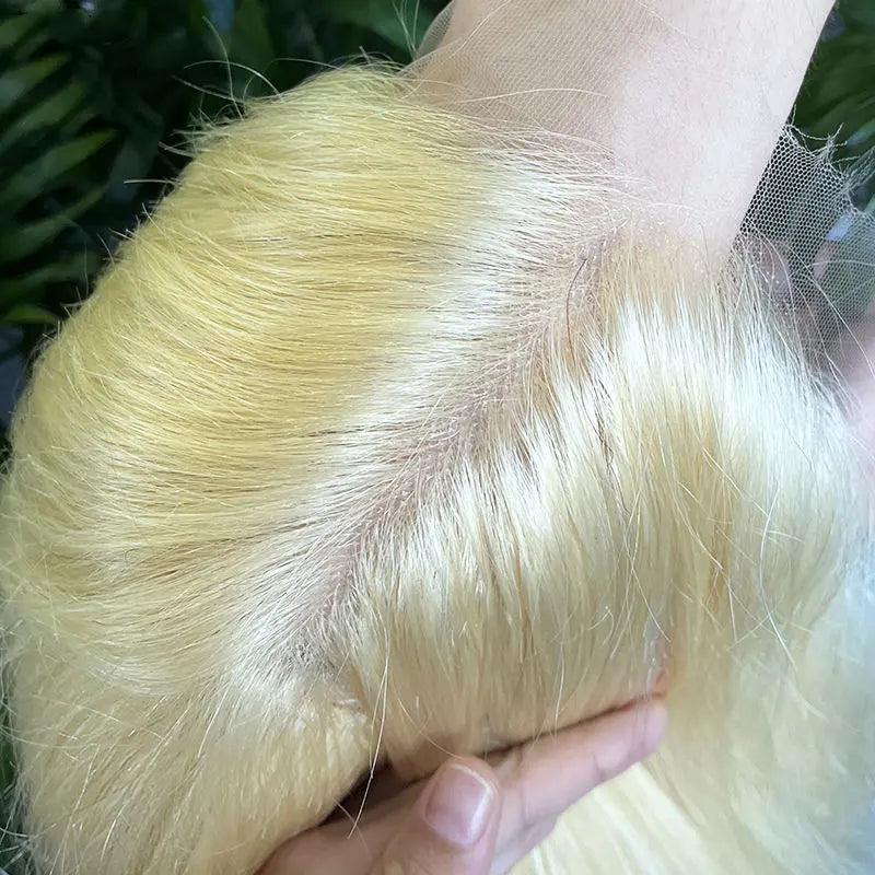 #613 Blonde Custom HD/Transparent Closure Raw Hair Wig Body Wave