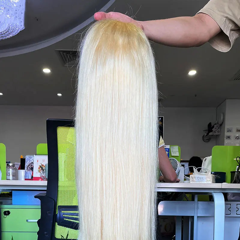 #613 Blonde Custom HD/Transparent Frontal Raw Hair Wig Straight