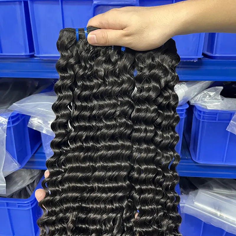 9A Raw Burmese Virgin Hair Weaving Deep Wave