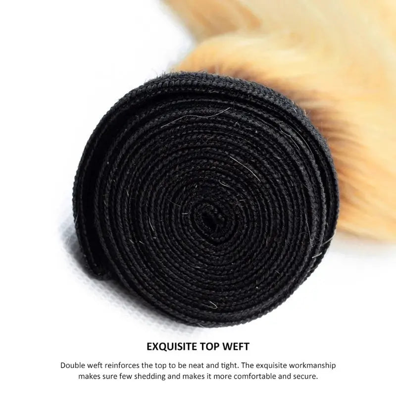 9A #1B/613 Blonde Hair With Dark Roots Hair Weaving Body Wave