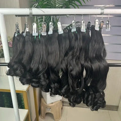 9A Raw Double Drawn Hair Weaving Bouncy Curl