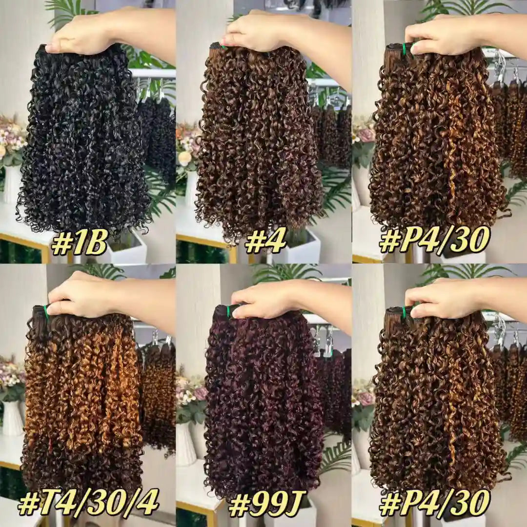 9A Raw Double Drawn Hair Weaving Pixel Curly