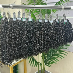 9A Raw Double Drawn Hair Weaving Pixel Curly